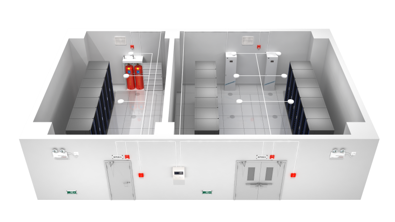 七氟丙烷柜式灭火装置应用3D图